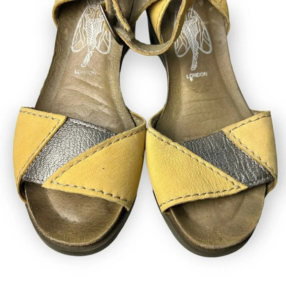 Fly London Imat Bumblebee/Bronze Wedge Sandals 36 - Picture 4 of 12